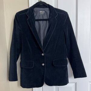 Vintage Jebb Levy‎ Loubella Velvet Blazer Tailored 70s Jacket PTP 18 Medium
